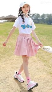 (18-50kg)Set áo kèm chân váy trẻ em. Bộ quần áo váy thời trang hè bé gái mẫu SUP cho bé từ 18-50kg váy bé gái váy hè bé gái