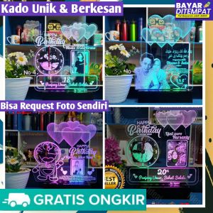 Kado anniversary unik kado wisuda unik kado ulang tahun unik kado pernikahan unik kado sahabat teman pacar lampu hiasan untuk kenang kenangan plakat custom foto kado cewek kado cowok