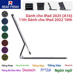 Bao Da Từ Tính Thông Minh Magic Keyboard Dành Cho iPad Thế Hệ Thứ 11 Và 10 11 Inch A3354 A3355 A3356 A2696 - Ốp iPad Có Bàn Di Chuột Tích Hợp Sạc