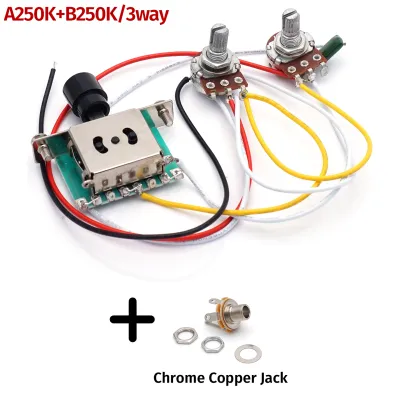 1T1V Electric Guitar Wiring Harness Assembly 3-Way Switch Small Pots with Output Jack