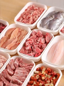 Refrigerator Organizer Box with Lid Frozen Meat Storage Case Packaging Box Food Sealed Container Food Grade Fresh-keeping Storage Case Fruits Vegetables Meat Fish Storage Boxes