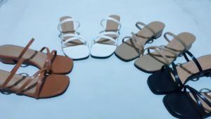 Sandal Heels Wanita Warna Putih Tinggi Hak 3Cm Model Tali Terbaru 2025 Size 36 - 41