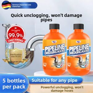 Powerful Kitchen Bathroom Sink Drain Cleaner Liquid Strongly Dissolves Oil Stains Leftovers No Damage to Pipes Drain Cleaner