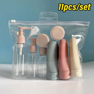 YESPERY 11Pcs/set Travel Bottle Refillable Spray Lotion Shampoo Shower Tube Bottling Refill Cosmetic Nordic Style Empty Container Portable Tool