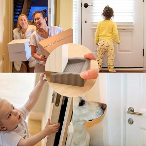 Door Stoppers for Bottom of Door on Floor Premium Rubber Door Stopper Wedge Floor Sturdy Stackable Door Stops for Carpet Heavy Duty Door Door Gaps (grey 3Pack)