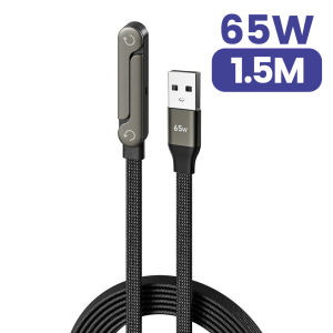 Replacement 65W USB-C Fast Charging Cable USB A to Type C Data Cord with Foldable Phone Stand for Samsung Android Phones