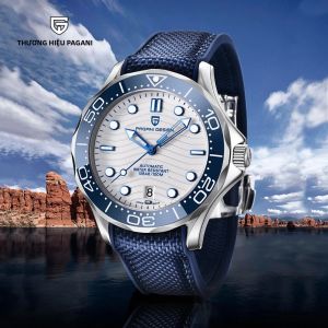 Pagani Design 007 Đồng Hồ Cơ Tự Động Sang Trọng Dành Cho Nam Dây Thép Không Gỉ AR Sapphire Crystal Dạ Quang Tay Chống Sốc