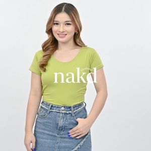 NAKD FASHION LILIA DOUBLE LINING ROUND BASIC DAILY CASUAL SEAMLESS BLOUSE WOMEN TOP 1918