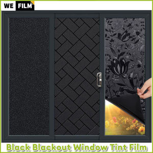Mất điện hình dán kính cửa sổ sự riêng tư Đen tấm dán cửa sổ kính bám tĩnh phim 100% ánh sáng chặn bảo vệ khỏi tia UV kiểm soát nhiệt bám cửa sổ