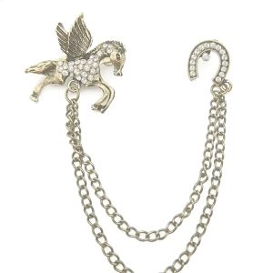 SALANGHANDA Korean Men's Pegasus Fringe Brooch & Vintage Women's Corsage