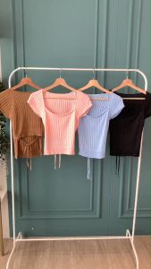 BL20962 Jane Open Back Tie Knit Top