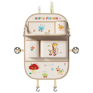 Abu & Mifa | Child-friendly Car Back Seat Organizer with Tissue Box & Foldable Tray
