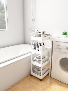 3/4/5 Layer Trolley Cart Organizer Moving Rack Storage Shelf for Room Kitchen Bathroom