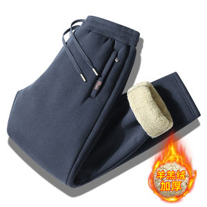 Mexican Sports Pants Mens Winter Fleece-lined Thick Loose Cotton Pants Knitting Casual Sweatpants Cashmere Pants Men