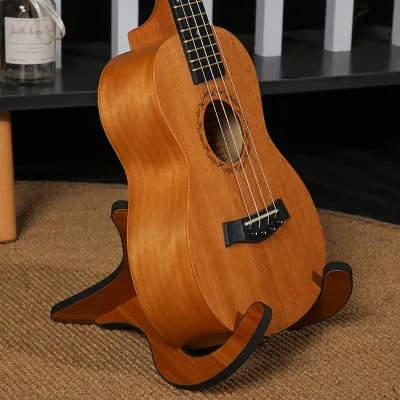 Wooden Guitar Stand Vertical Floor-Mounted Ukulele Specialized Universal X-Shaped Musical Instrument Accessory by Xi Wu