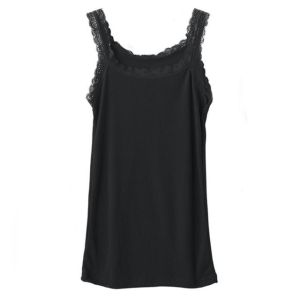 Áo Ba Lỗ Ren Ôm Vừa Vặn Màu Trơn Áo Ba Lỗ Nữ Áo Ba Lỗ Ren Viền Pure Color Slim Halter Top Áo Ba Lỗ Nữ Thường Ngày Mùa Xuân