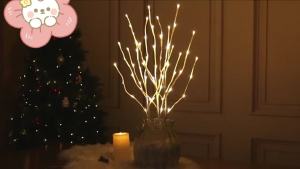 1PC White Birch Branch Light LED Festive Artificial Branch Twig Light Battery Powered For Home Birthday Party Wedding Decoration