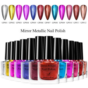 8ml Metallic Nail Polish Blood Red Mirror Effect No Need Lamp Long Lasting DIY Nail Art Painting Manicure Vernis Polish Design