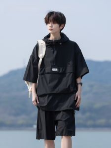 HetingHOME | Hetinghome Summer Trendy Couple Loose Mens Sportswear Short Sleeve T-Shirt And Shorts Set American Style Youth Polyurethane Elastic Fiber