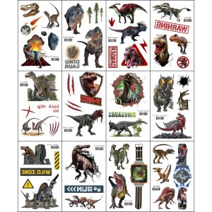 12 ชิ้นการ์ตูนไดโนเสาร์ Tattoo สติก