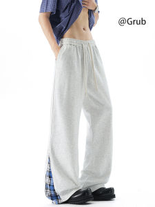 Grace Rub | American Check Plaid Retro Loose Straight Pants