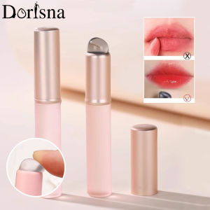 Dorisna Silicone Cọ môi với nắp Angled Cọ che khuyết điểm như đầu ngón tay Q mềm Son môi cọ trang điểm đầu tròn