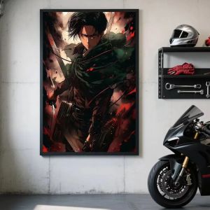 Bandai | Tranh Gắn Đá Anime A-Attack On Titan Levi Ackerman Handmade Nghệ Thuật Khảm Sáng Tạo Món Quà Tinh Tế Không Gọng Nhật Bản Phong Cách Acrylic