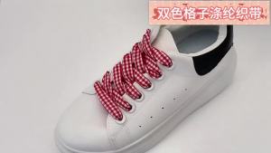 New 1 Pair Classic Gingham Wide Shoelaces Replacement Decorative Check Shoe Laces for Women Men Sneakers Skate Shoe Width 2.5CM