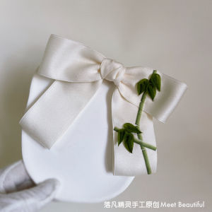 คลิปผมลายกระดาษไผ่สไตล์จีนโบราณ คลิปผมหางม้าขนาดใหญ่ คลิปผมทรงหมุด ตกแต่งผมแบบจีนโบราณ วัสดุผ้า ไม่มีแบรนด์