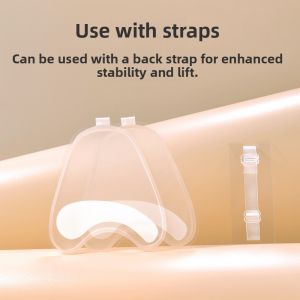 Inflatable Invisible Thickened Wedding Dress Bra without Straps Womens Underwear Full Cup V-Neck Back Double Buckle Nylon Fabric