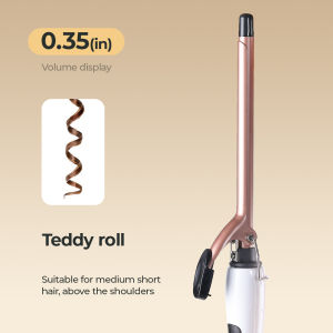 0.35inch ceramic curling iron temperature controlled curling iron fast heating