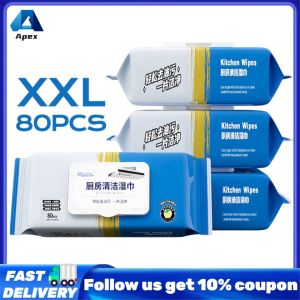 Apex 80pcs/set Disposable Kitchen Wet Wipes: A Solution for Cleaning & Removing Grease Stains