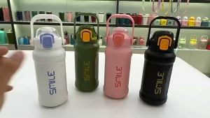 Cille Same Style 900ml 316 Stainless Steel Large Capacity Sports Bottle Thermoses With Straw And Double Wall With Handle Black Blue Outdoor Pink