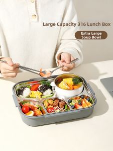 YOULUNMEI | Food-grade Stainless Steel Bento Box Large Capacity