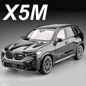 1:18 X5M Land Cruiser LC300 Model Toy Cars Alloy Diecast Shock Absorption Doors Opened Front Wheel Steering Ornament Vehicles