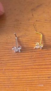 Nose Rings Stainless Steel L Shaped Nose Studs Butterfly Screw Nose Stud for Women Men Nose Piercing Jewelry