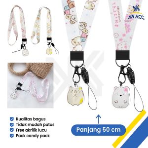 [KN ACC] NVN-TL15 TALI HP STRAP GANTUNGAN LEHER HANDPHONE KARAKTER SUMIKHO LUCU