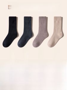 JINGCHI | Thickened Cashmere Womens Socks Autumn Winter Fleece Lined Warm Long High Tube Socks Winter Thick Plush Long Socks Women