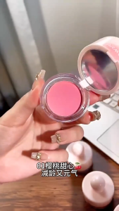Mushroom Blush (With Mirror And Puff) - Silky Texture Waterproof And Long-Lasting Can Be Used For Contouring And Highlighting Long-Lasting Color Payoff Compact And Portable Creates A Natural Korean Velvet Glow.