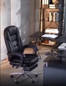 Leather Computer Chair Massager Office Chair Adjustable Comfort Reclining Chair With Footrest