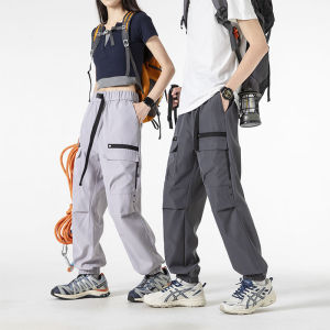 Men Sports Long Pants Loose Comfortable Breathable Multi-Pocket Outdoor Spring Autumn Sport Pant Running Hiking Casual Long Pant