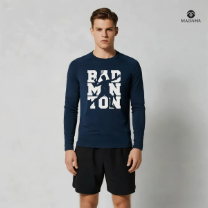 Madaha Kaos Baju Lengan Panjang Dry fit Jersey Olahraga Badminton Bulutangkis
