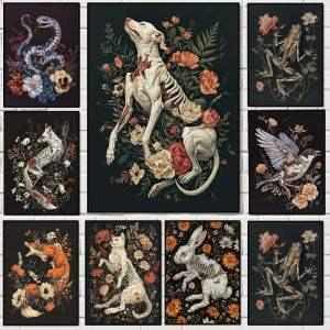 Gothic Skeleton Animals Jigsaw Puzzle 1000Pieces Dark Academia Scene Focus Activity Leisure Time Gift