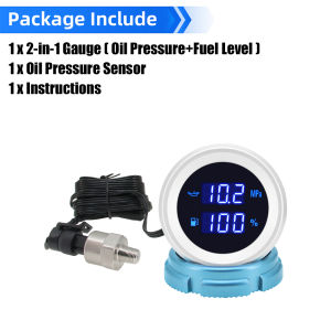 RYSJM | Universal 52mm 2 in 1 Digital Gauge Water Temp+Voltage Oil Pressure + Fuel Level Meter Volt + Oil Press Gagues For 12V 24V Car