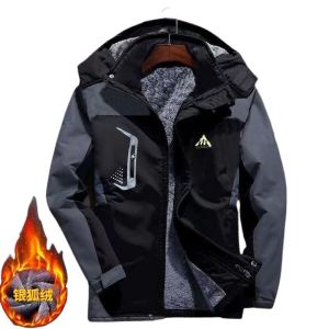 Thickened Fleece Winter Jacket Mens Workwear Windproof Waterproof Outdoor Camping Travel Clothing Warm Harsh Environment Protection