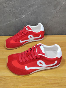 Red Adorable Agam Shoes Womens 2025 New Year Sport Soft Bottom round Head White Sneakers Casual Dequn Shoes Fashionable Leisure