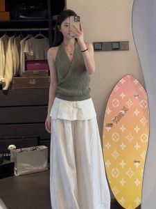 SUSIEYUAN | Bộ Áo Croptop Đeo Cổ Chic Đẹp Cho Mùa Hè