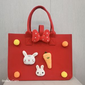 Cartoon Cute Felt Handbag Kids Elementary School Baby One-Month Feast Hand Gift Birthday Party Return Hand Bag