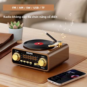 Đài Phát Thanh Kiểu Máy Nghe Nhạc Vinyl Cổ Điển Di Động FM/AM/SW Với Khả Năng Phát Trực Tuyến Không Dây Trang Trí Nhà Cửa Độc Đáo Theo Phong Cách Cổ Điển Ý Tưởng Quà Tặng Độc Đáo Với Loa Tích Hợp & Pin Sạc