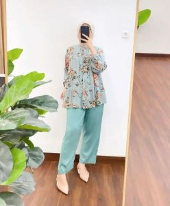 Azalea One set Rayon diamond Premium Busui Friendly Celana Crinkle Airflow Premium